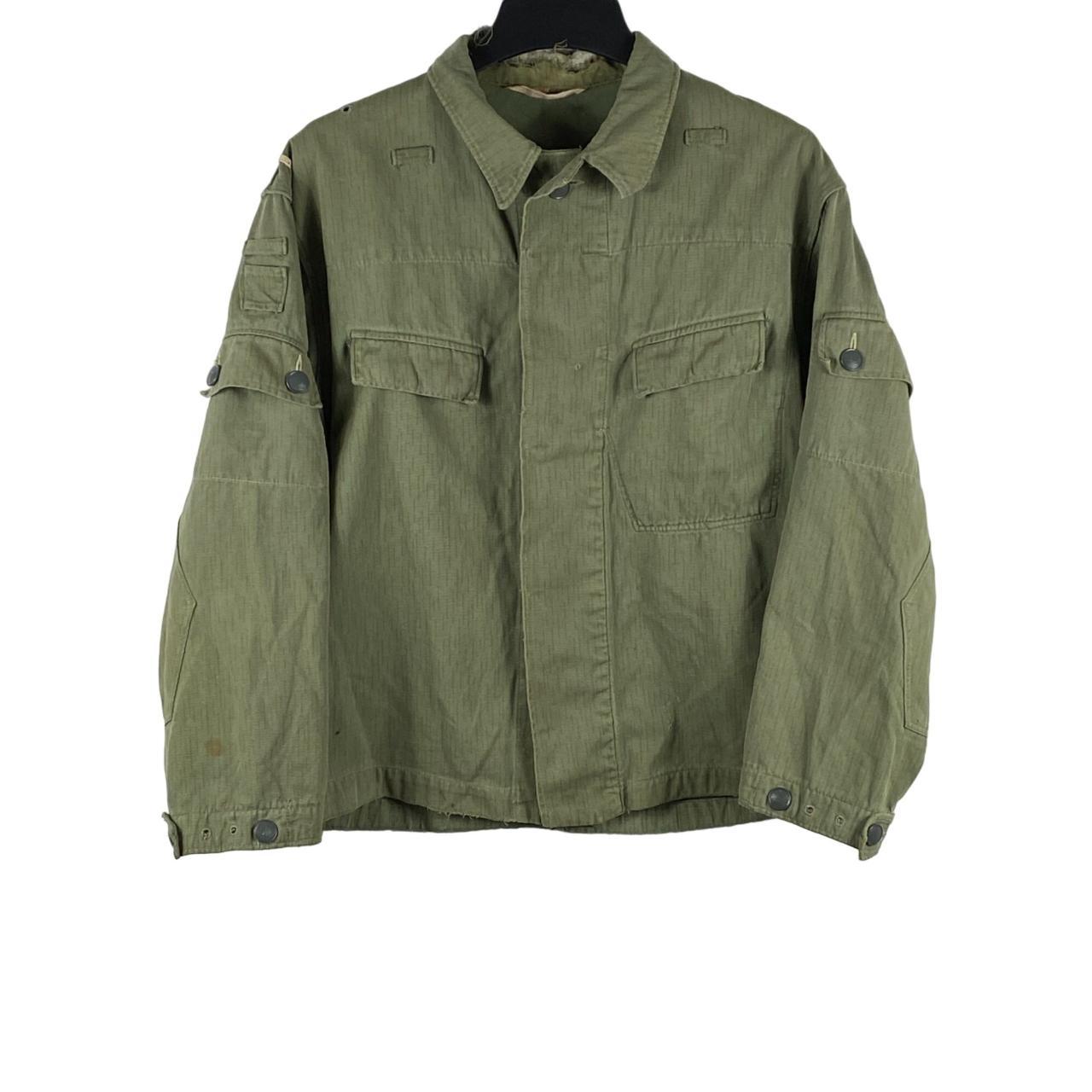 Vintage German Military Jacket Olive Green Men's... - Depop