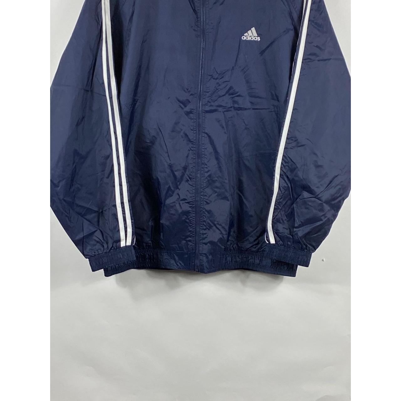 Vintage Adidas Zip Up Windbreaker Jacket Navy Blue... - Depop