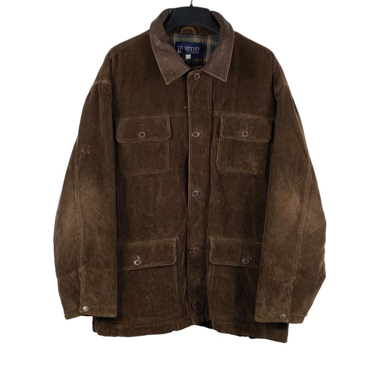 Vintage Lands' End Corduroy Utility Jacket Brown... Depop
