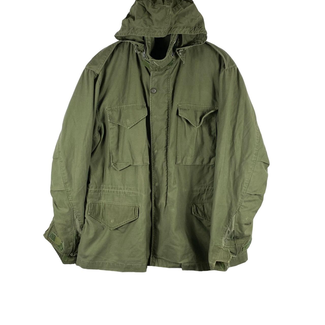 Vintage Military Parka Style Field Jacket Green Size... - Depop