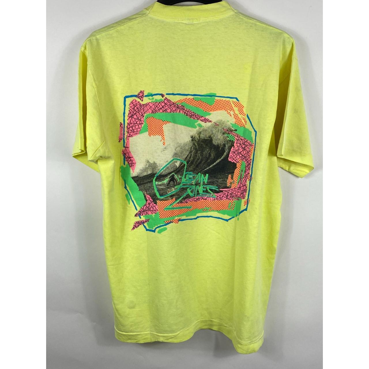 Vintage Ozones Ocean Zones Graphic Tee Shirt Yellow... - Depop