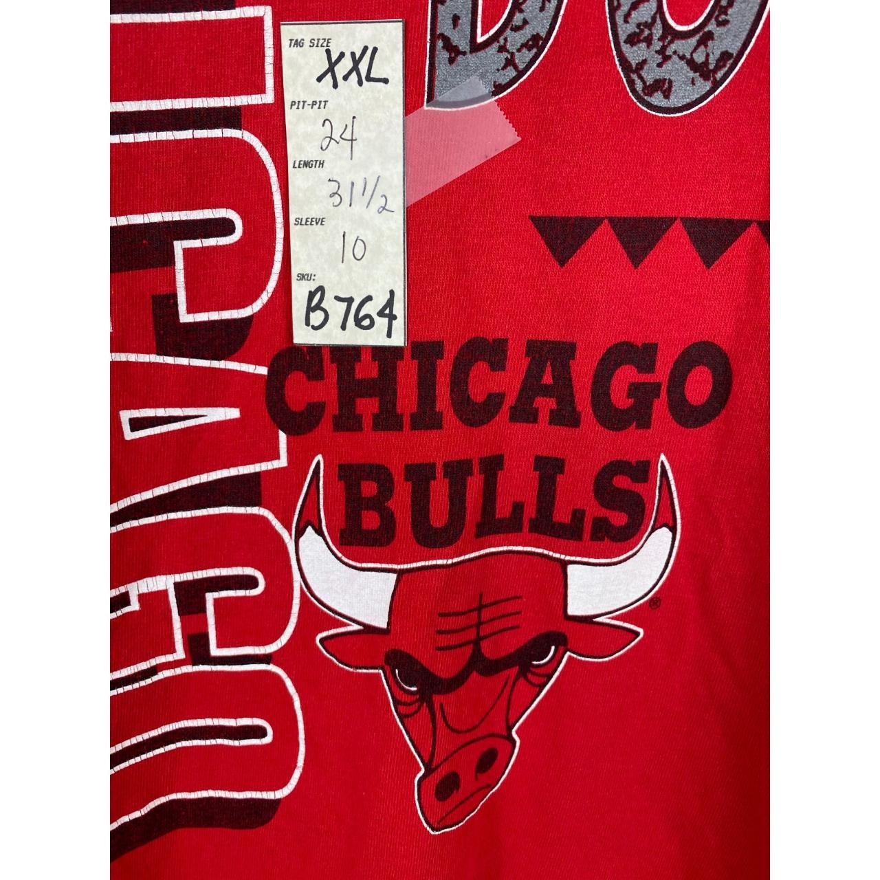 Vintage Hanes 100% Cotton Chicago Bulls Tee Shirt... - Depop