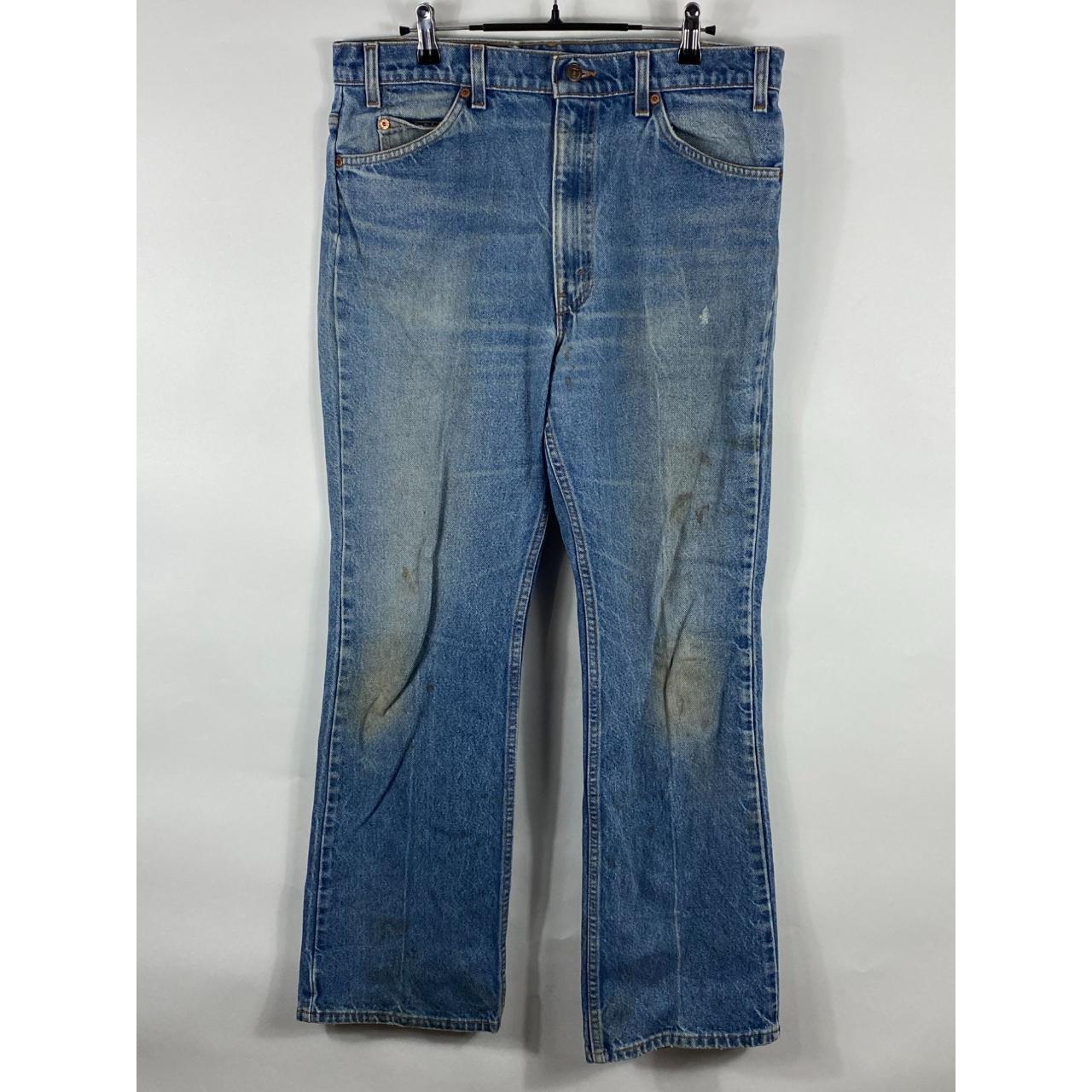 Vintage Levi's 517 Orange Tab Boot Cut Denim Jeans... - Depop