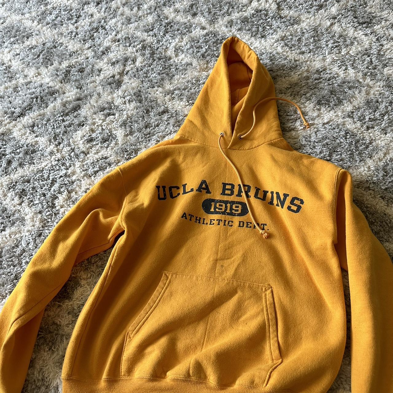 yellow ucla hoodie w small stain in front Depop