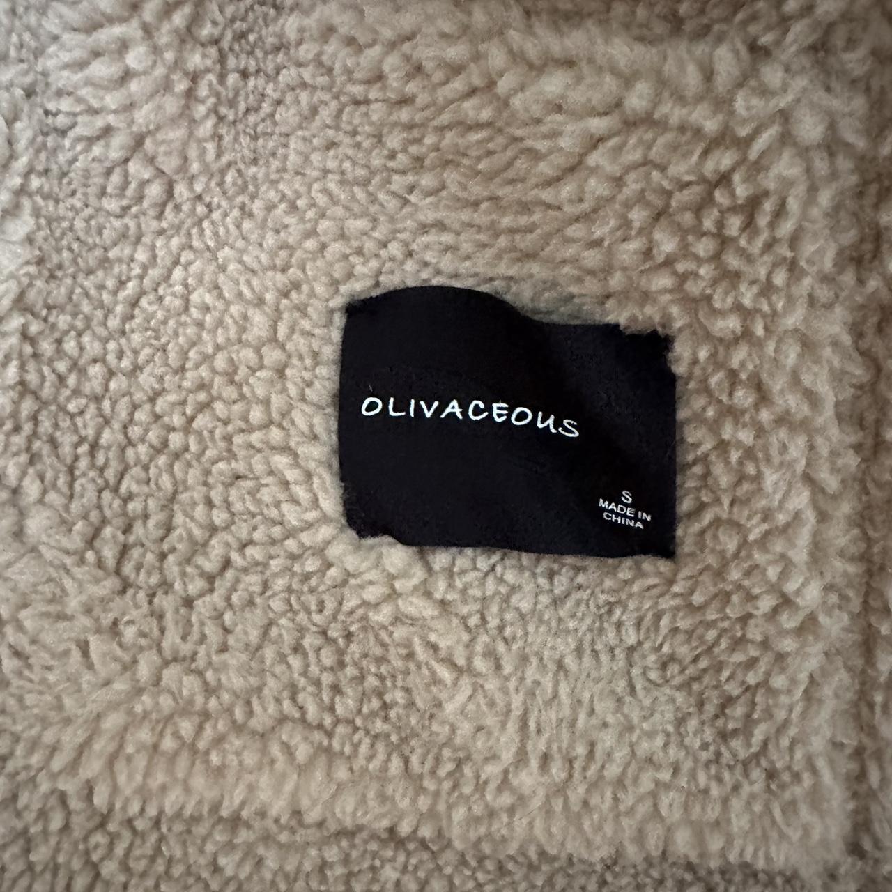 Olivaceous Faux Leather Shearling Jacket Size S- - Depop