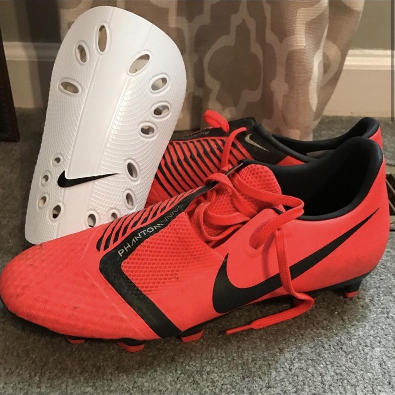 Red Nike Soccer on sale Cleats and Shin guards