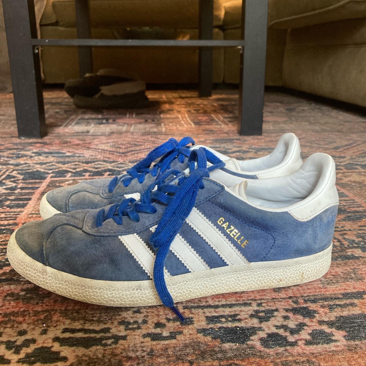 Adidas gazelle blue suede men’s 8.5 sneakers - Depop