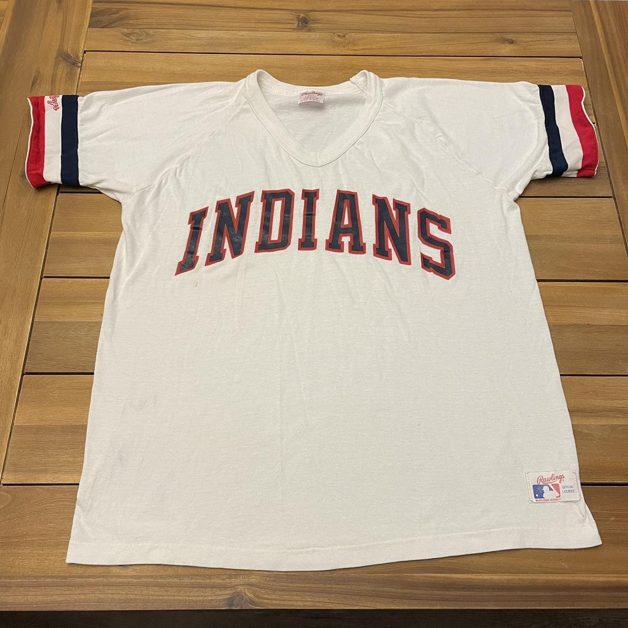 Vintage Cleveland Indians stripped short sleeve - Depop