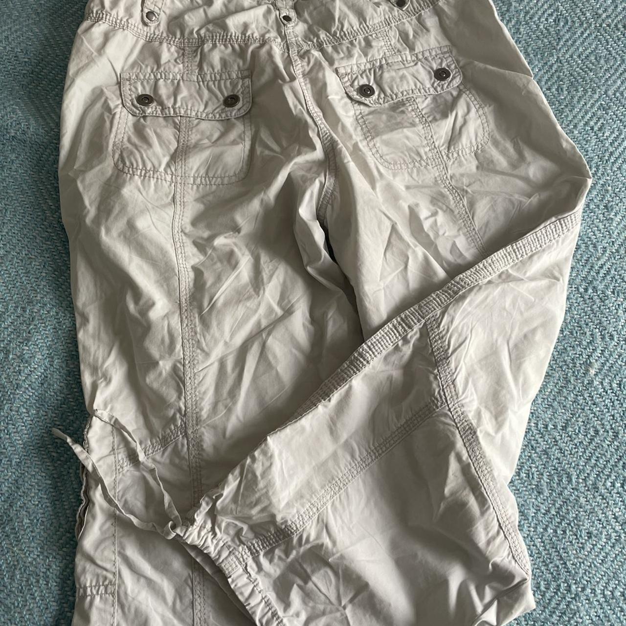 Vintage 3/4 length cargo trousers with drawstring... - Depop