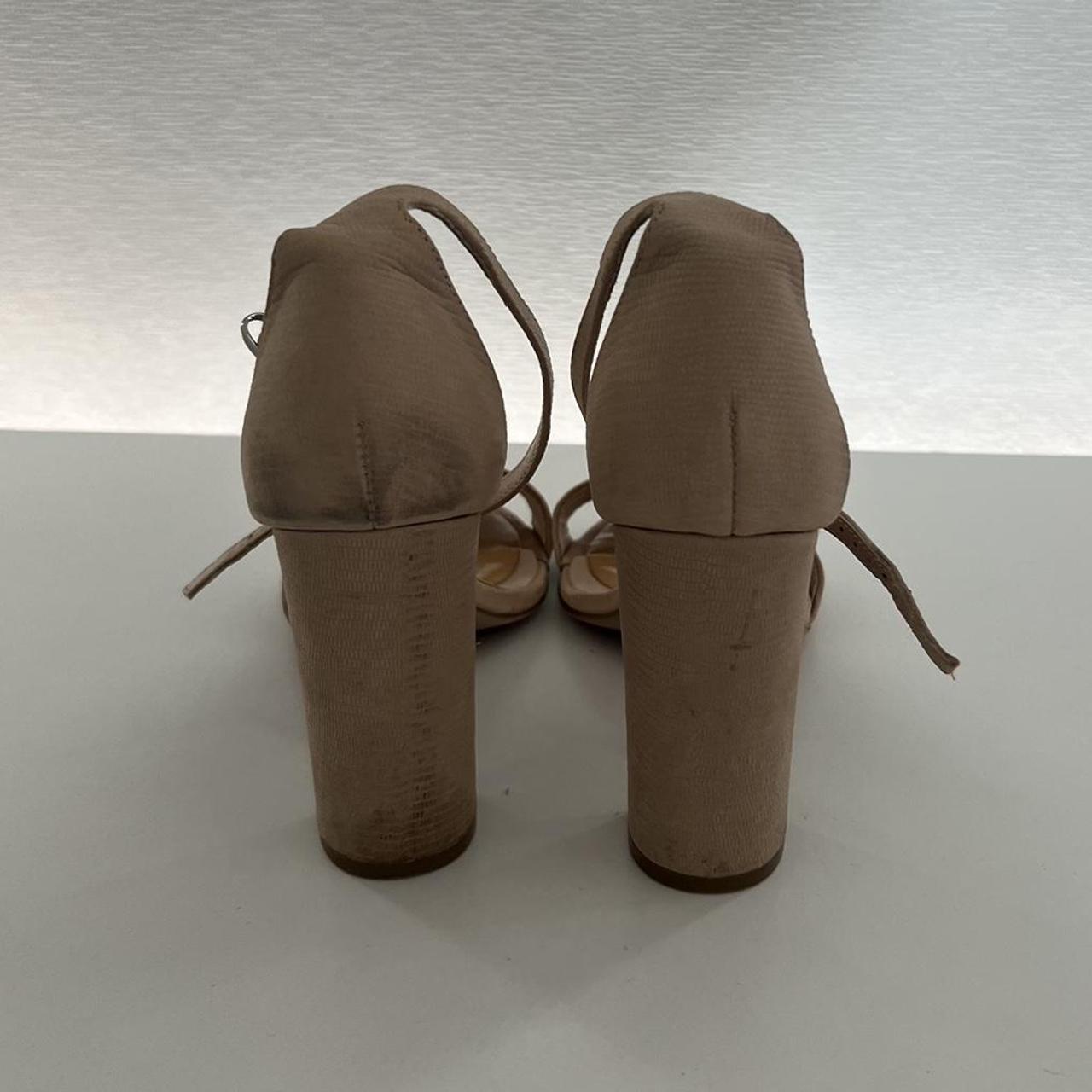 Tony Bianco beige block heels with buckled ankle... - Depop