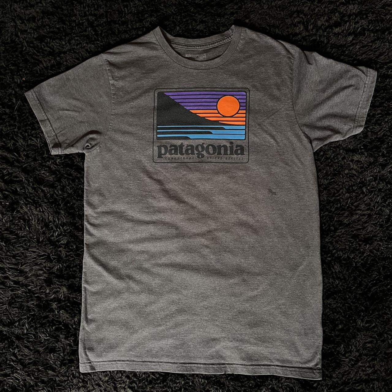 Navy Patagonia Fly Fishing t shirt size - Depop