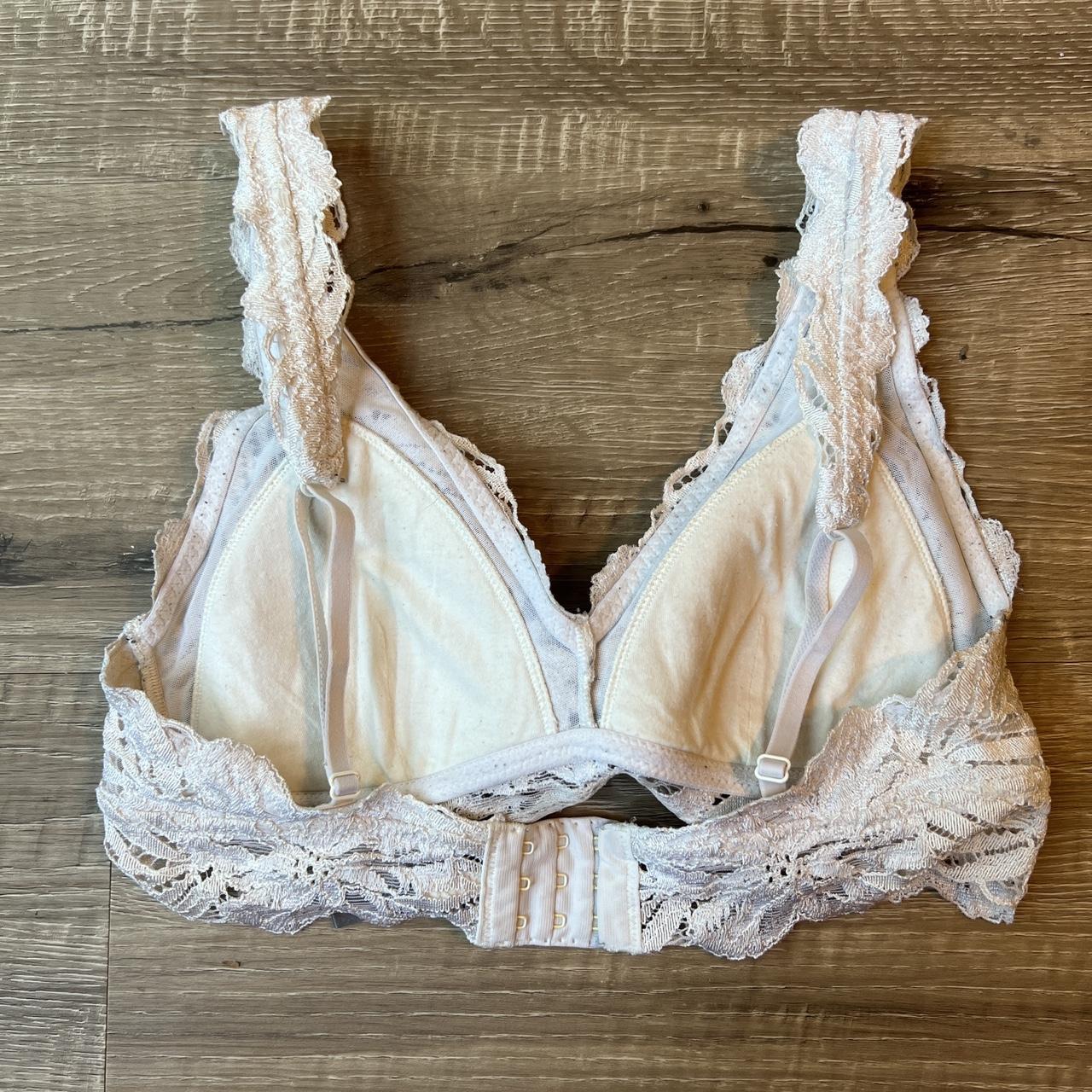 Size Small Aerie Lacy White Padded Bralette With - Depop