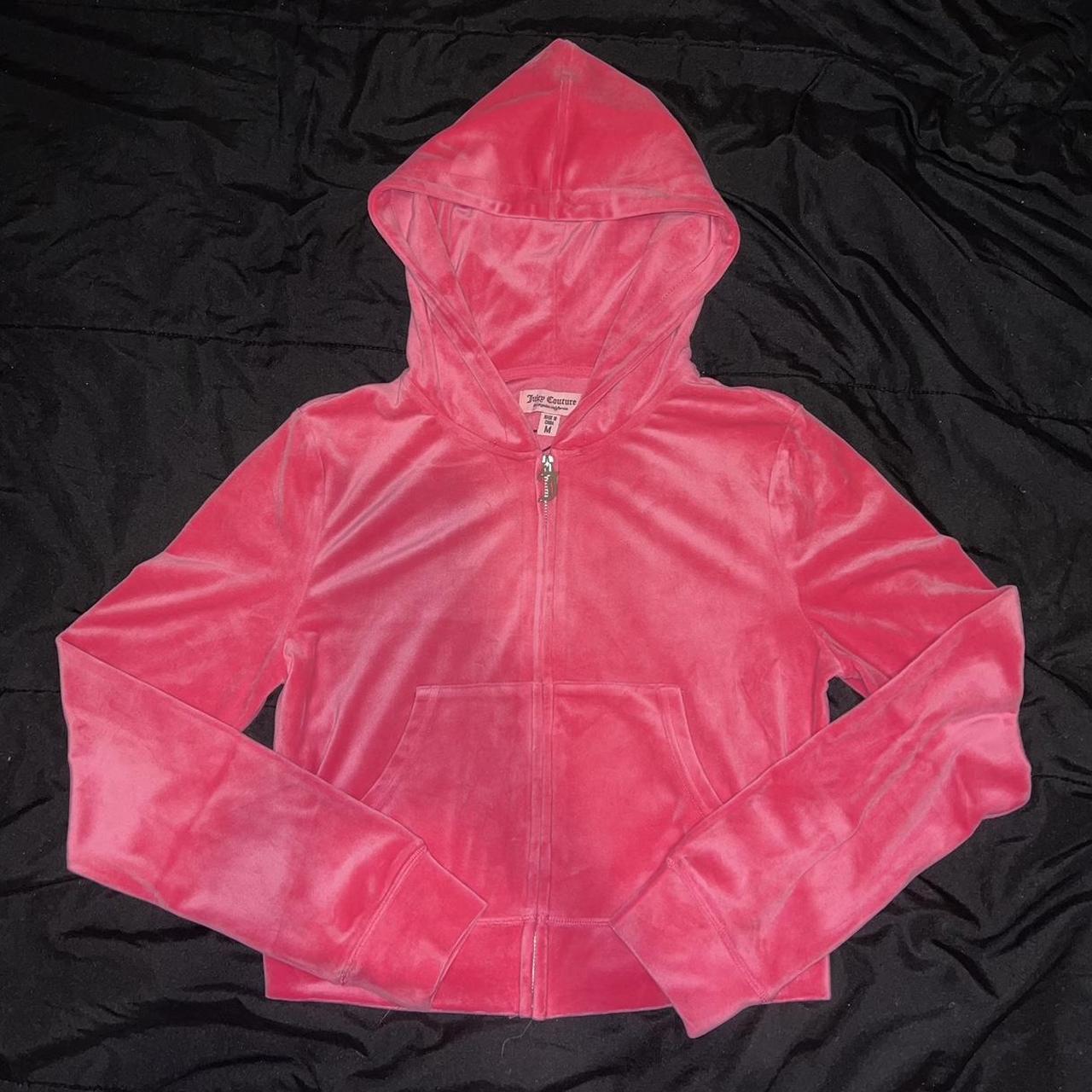 Juicy Couture women’s XXL pink store velour zipper hooded jacket Barbie barbiecore