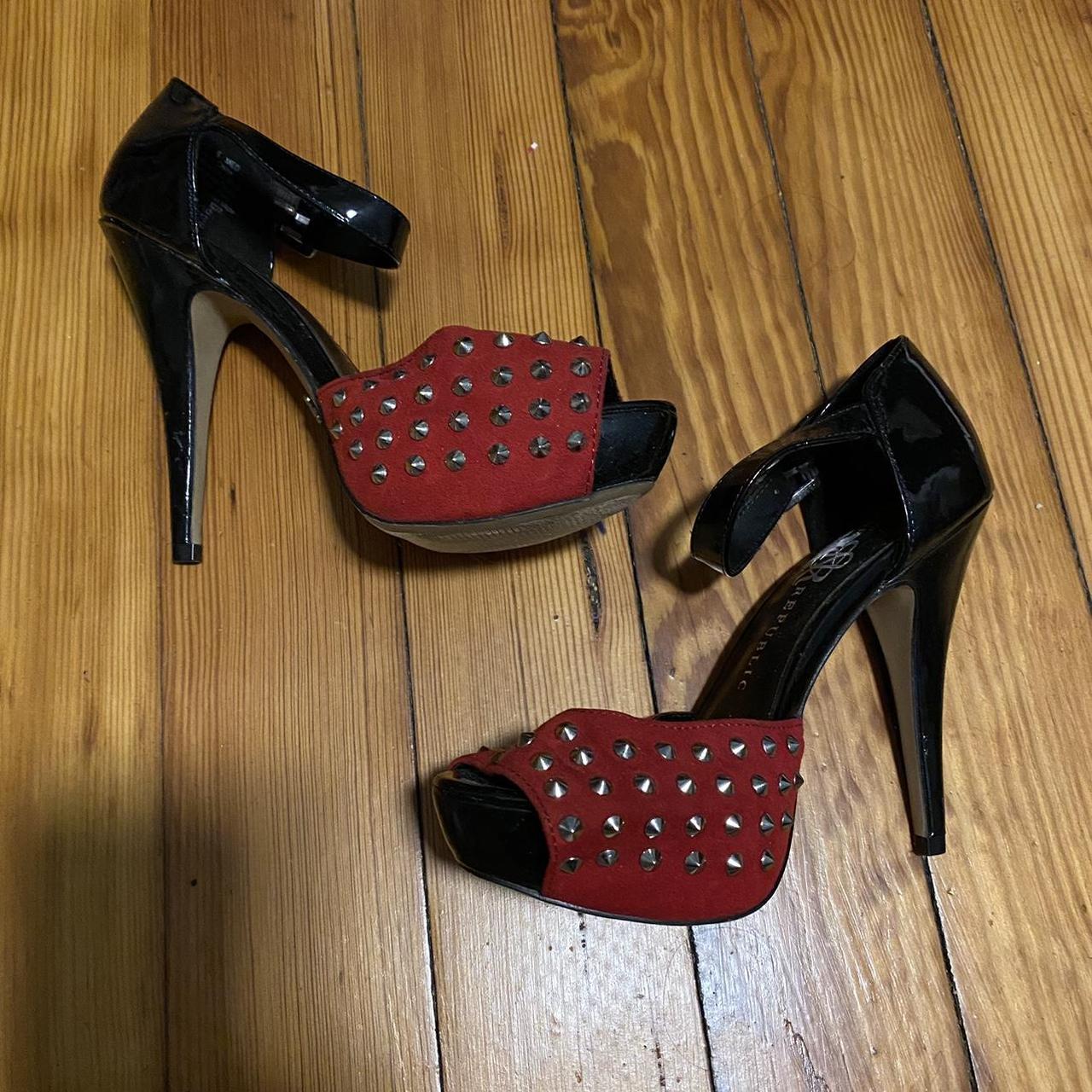 Rock Republic Studded Pumps, Peep Toe Strap, Size