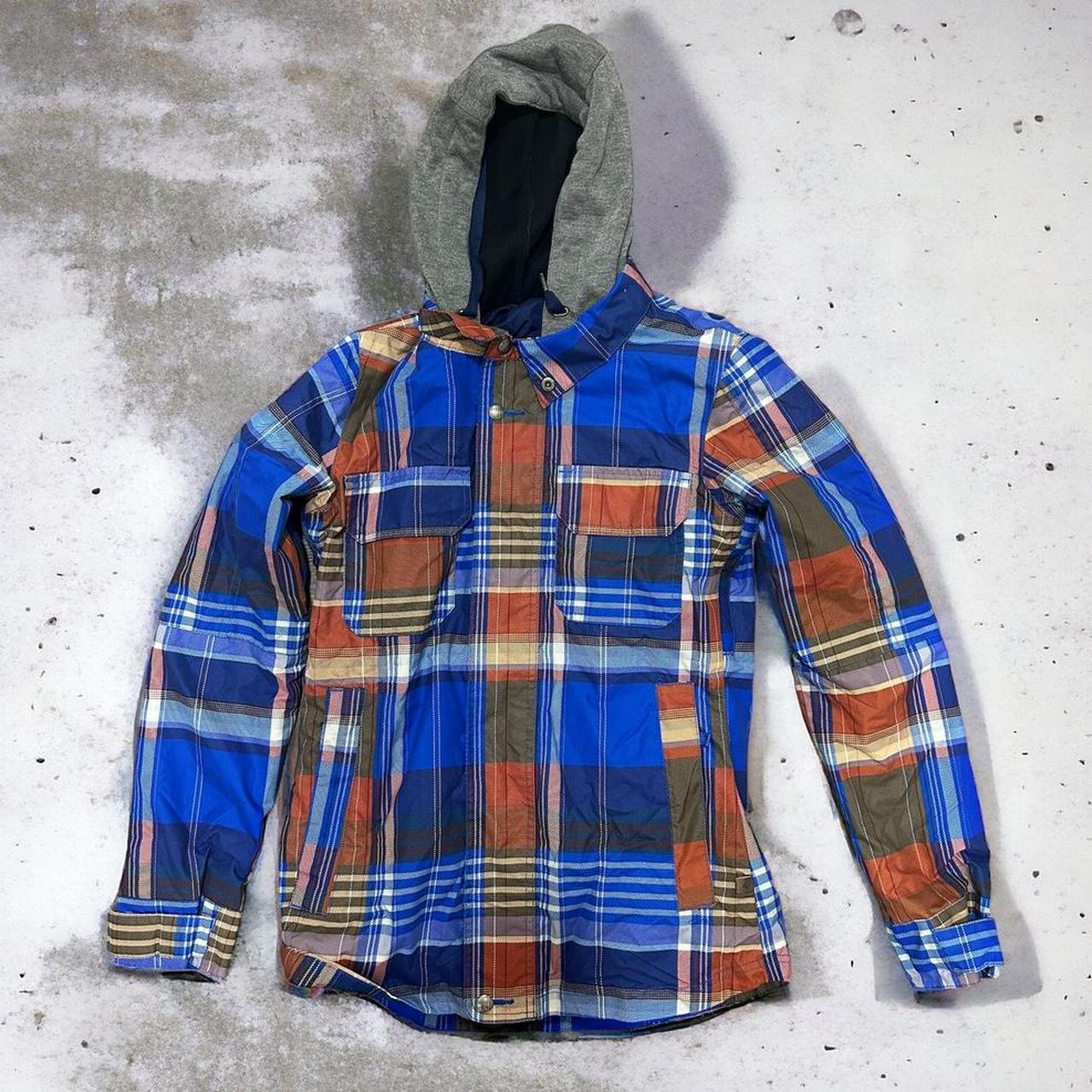 Men's casual multicolor stitching thick plaid hooded discount jacket