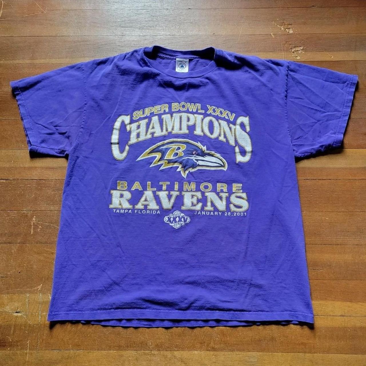 Vintage Baltimore Ravens Super Bowl XXXV 2001 T Shirt Tee All 