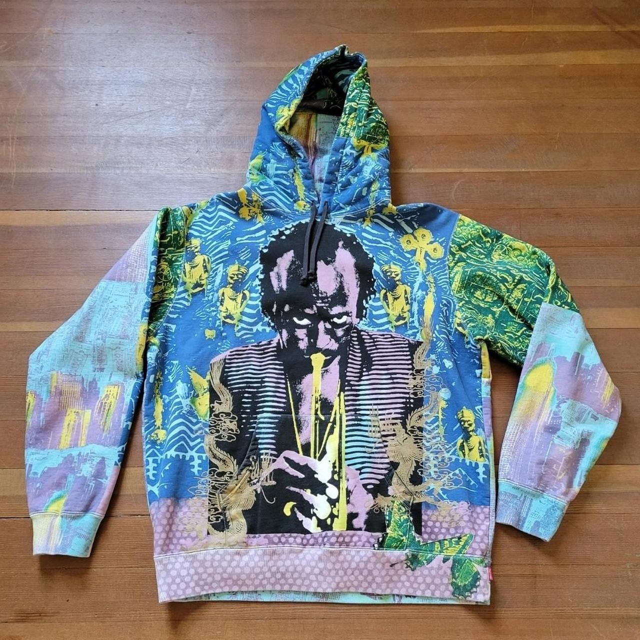 y2k 2020 SUPREME Miles Davis Hooded Sweatshirt... - Depop