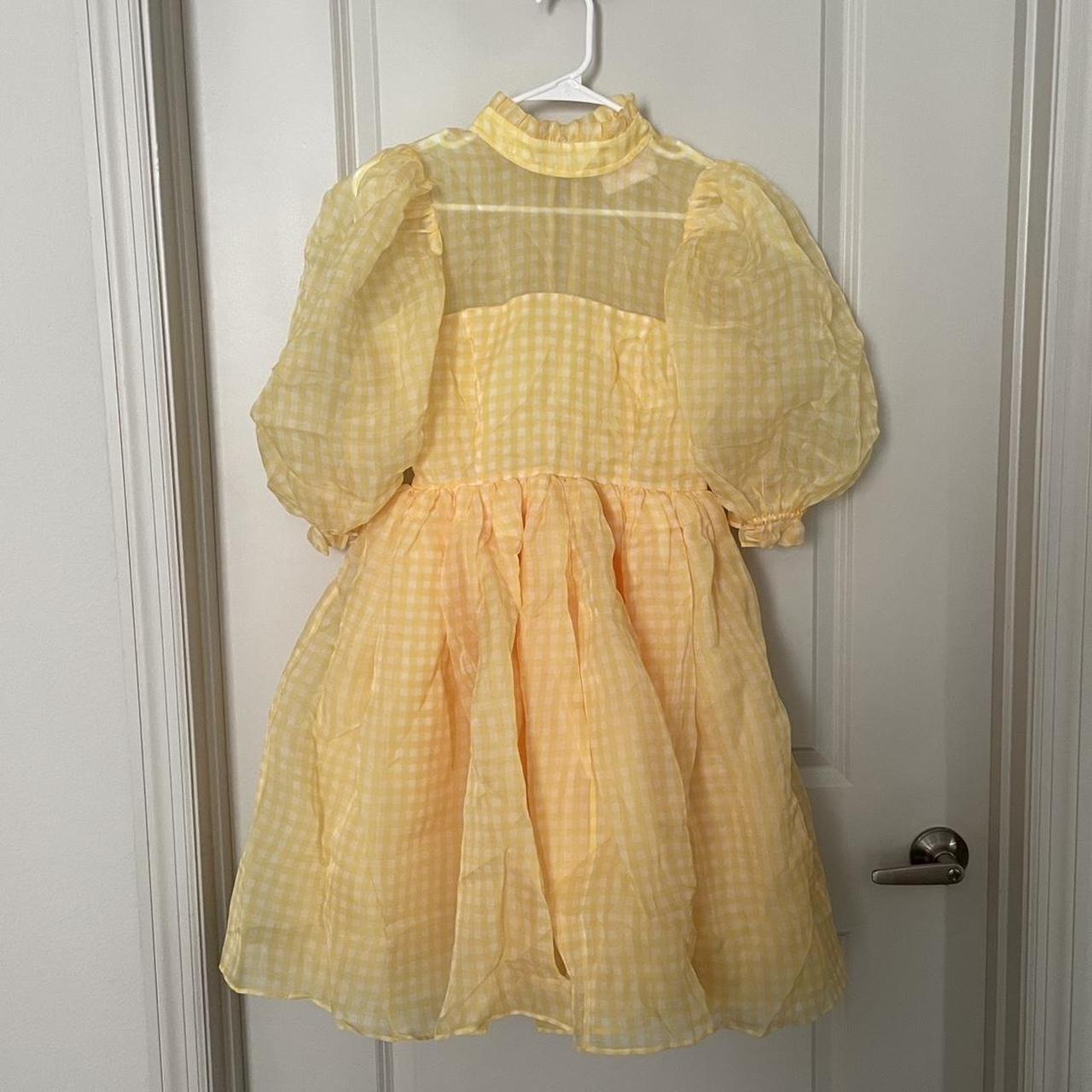 Selkie Buttercream Gingham store Puff Dress Small