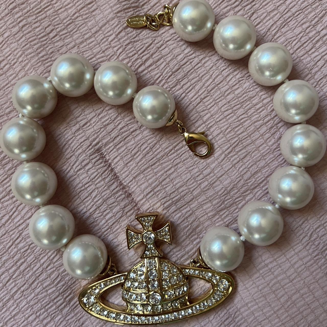 Vivienne Westwood☆シルバー＆ホワイト Neysa ネックレス Neysa Chain Necklace in PLATINUM-WHITE-Crystal | Vivienne