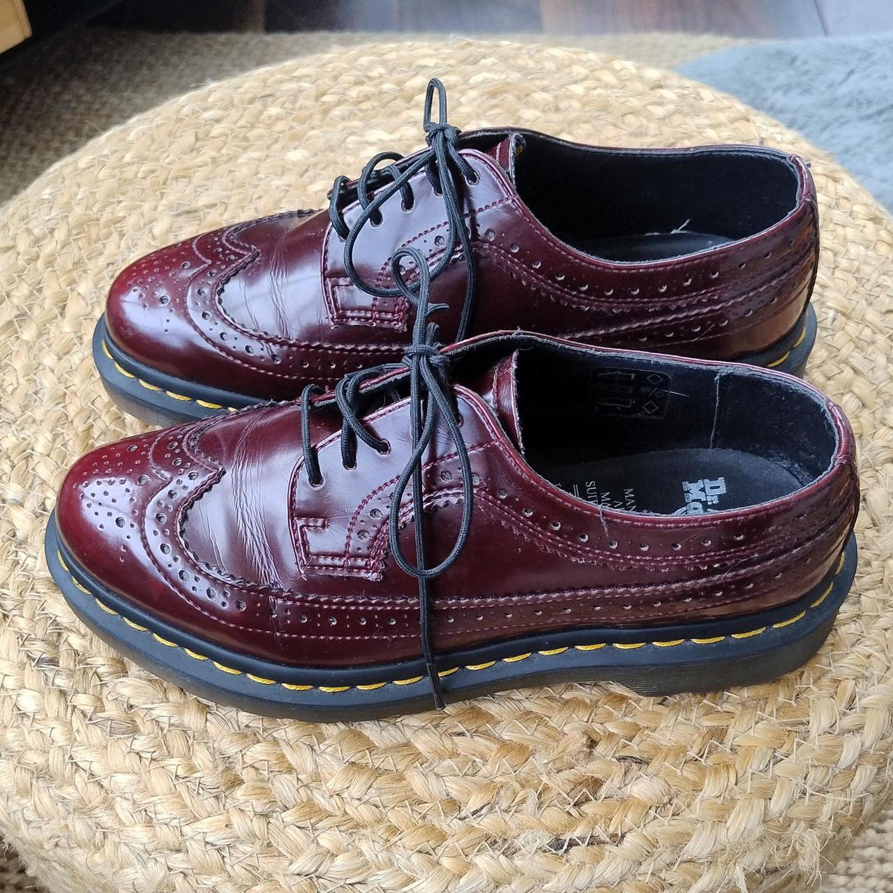 Dr Martens 3989 Burgundy brogues Size 5 Worn . Depop