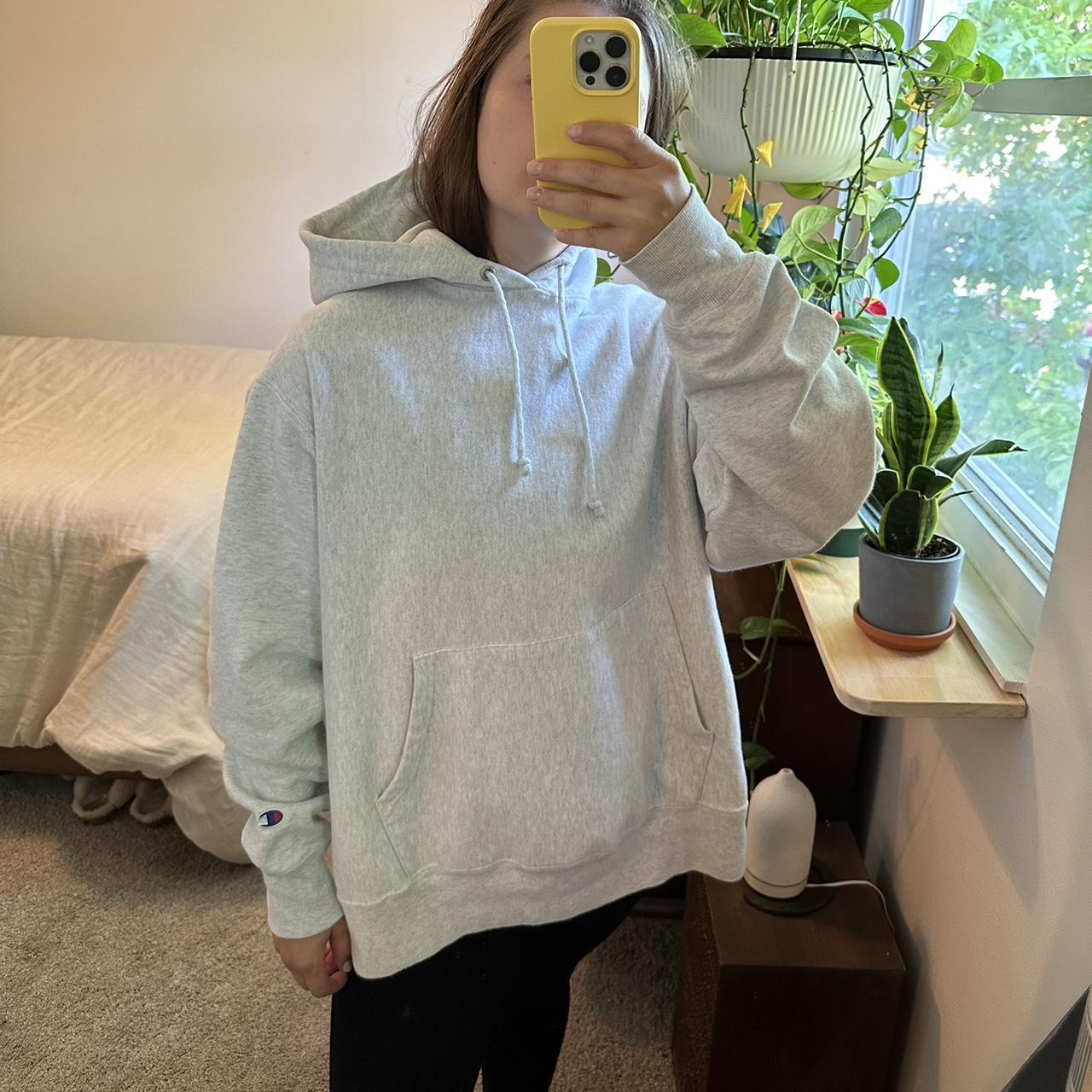 Silver gray champion store hoodie