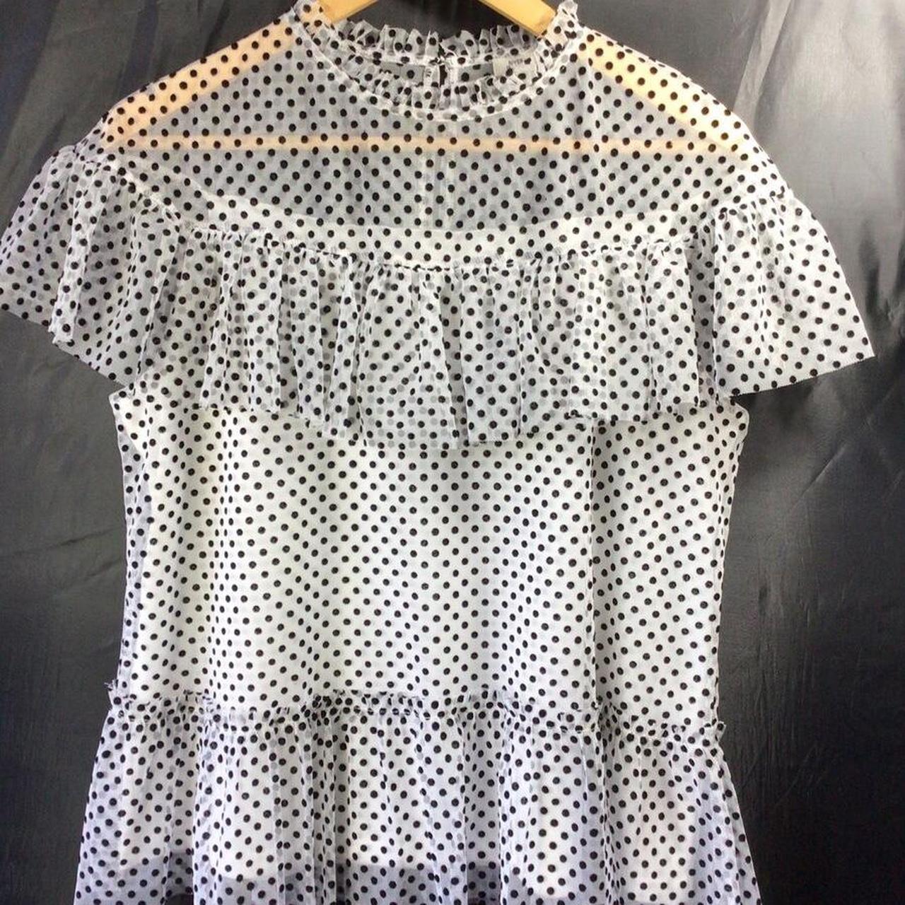 River island White and black polka dot blouse