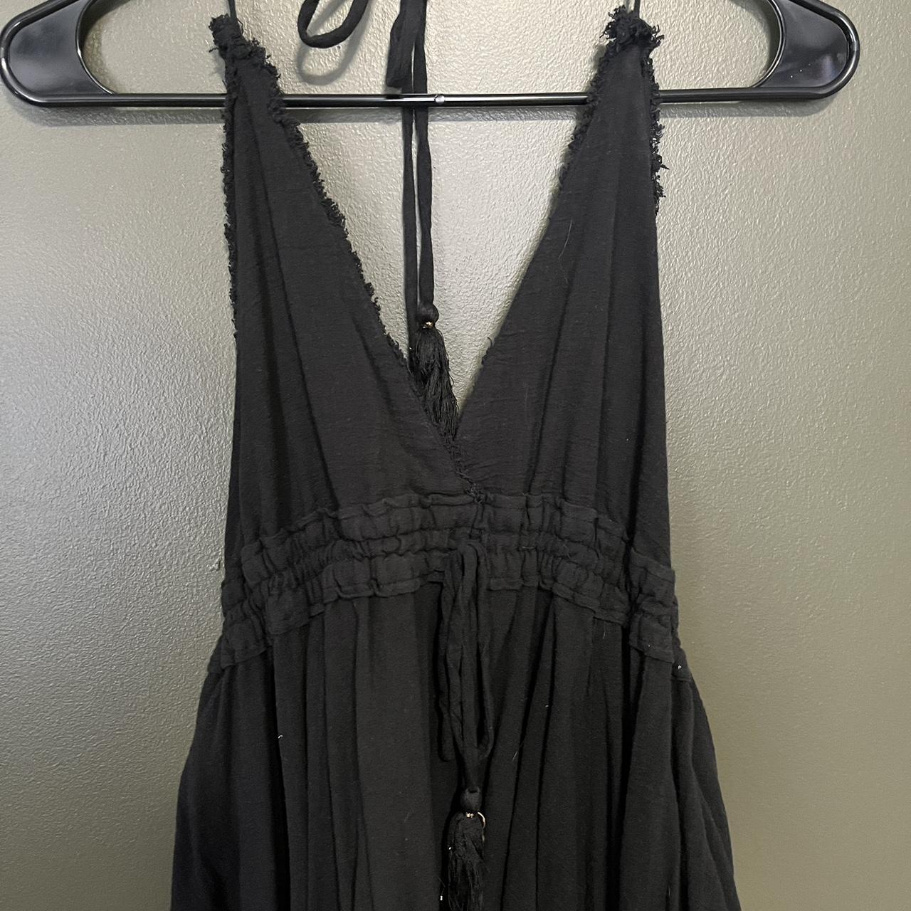 Boho black dress from Free People. The dress falls... - Depop