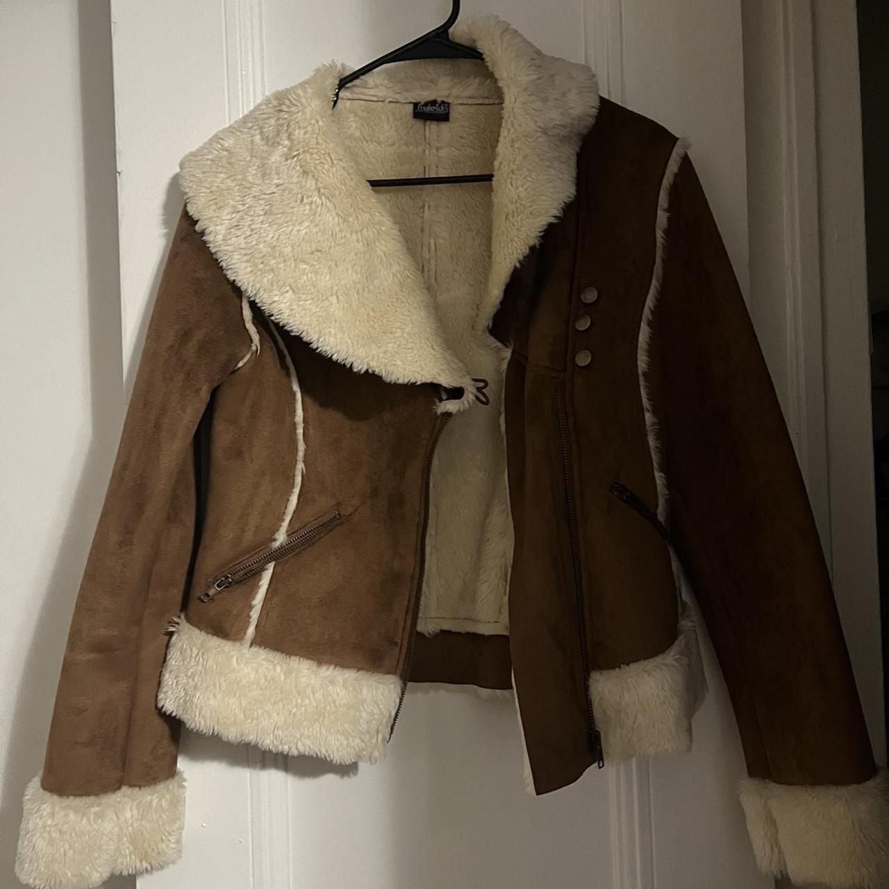 Frederick's of Hollywood Women's Cream and Brown Jacket | Depop