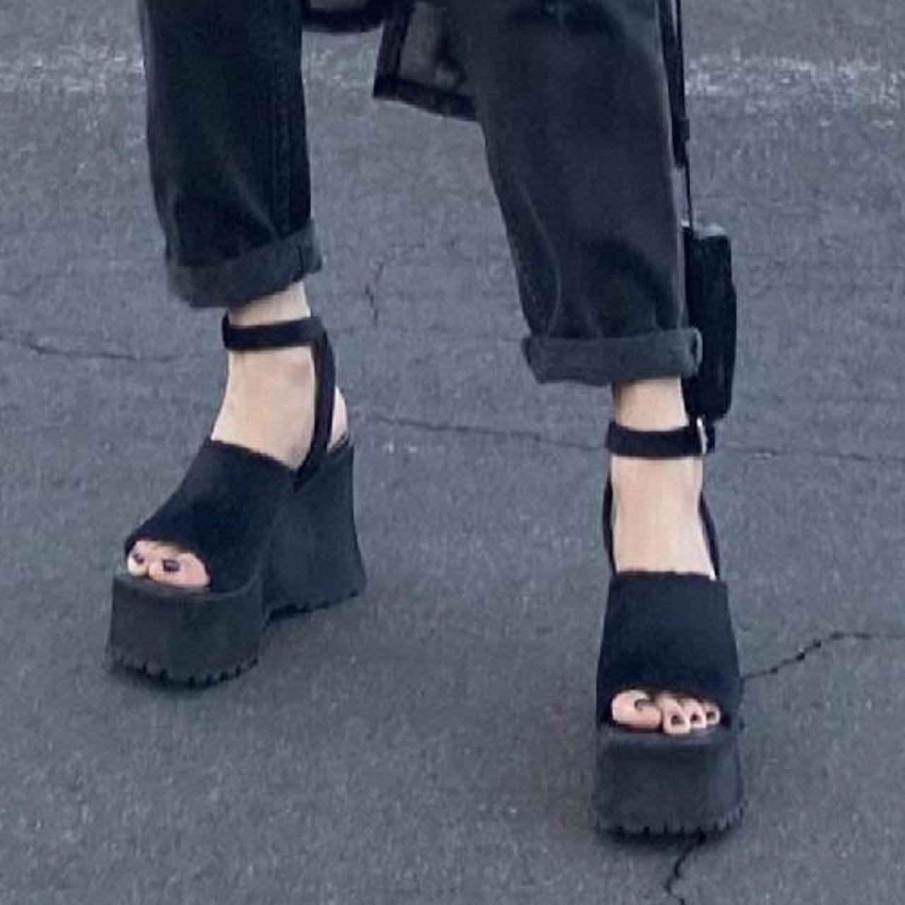 platform fuzzy heels