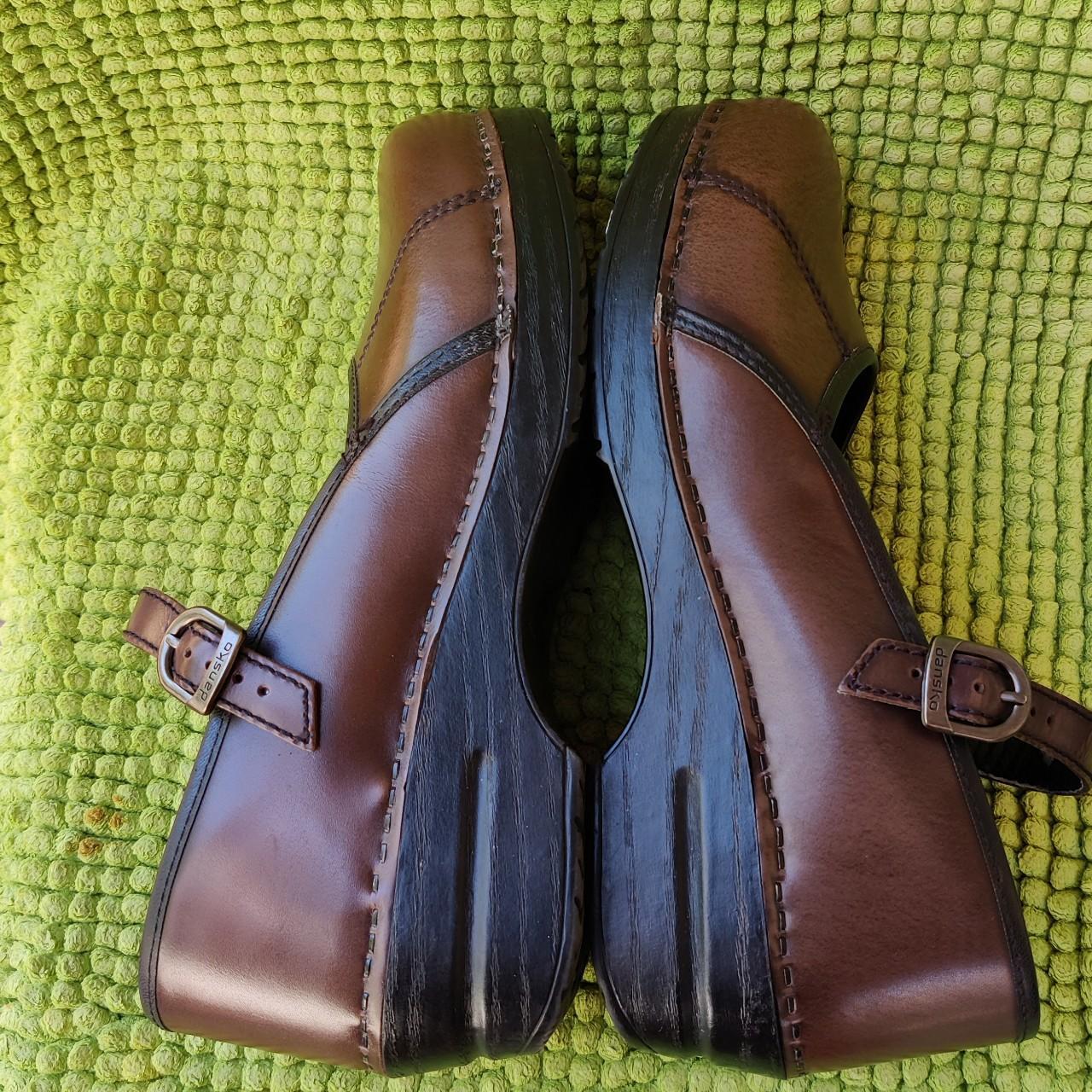 Brown Leather Chunky Dansko Clogs Are In Very Good - Depop