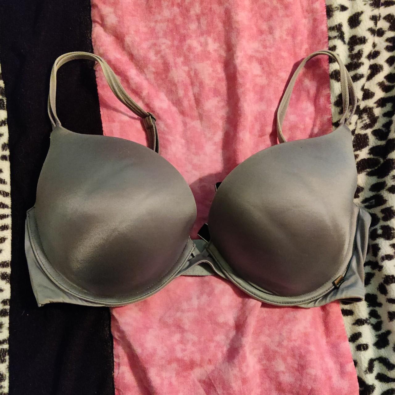 pink striped pushup bra size 34B adjustable - Depop