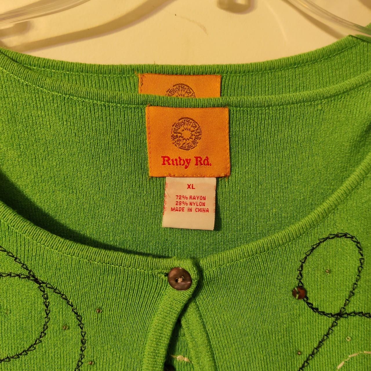 Ruby Rd. Women's Sweater - Green/Multi - L – 2 pi… - image 3