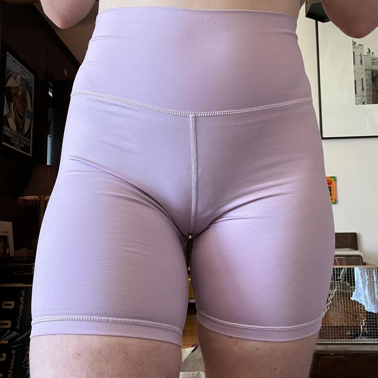 Aurola Lavender Gym Shorts - no flaws - scrunched at - Depop