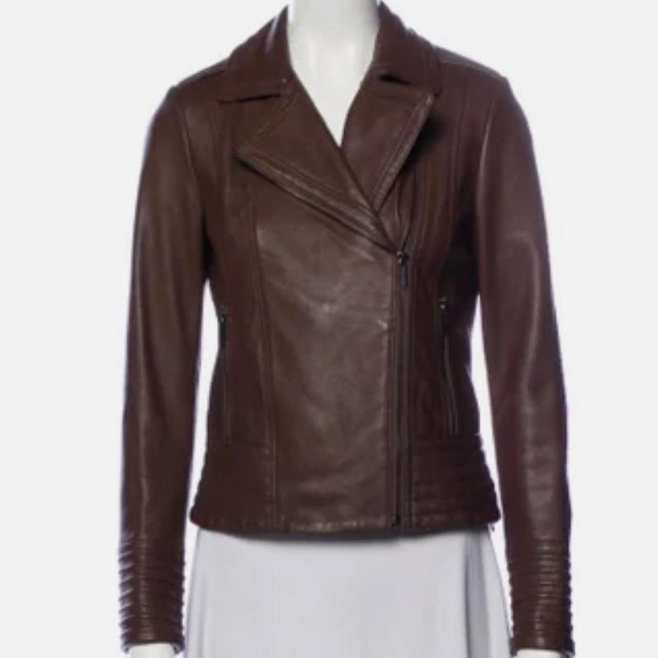 Badgley mischka leather hot sale biker jacket