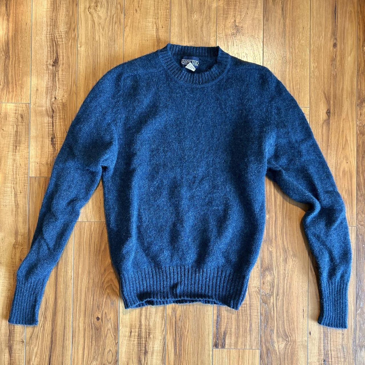 Vintage Lands’ End wool sweater. Very cool aqua blue...
