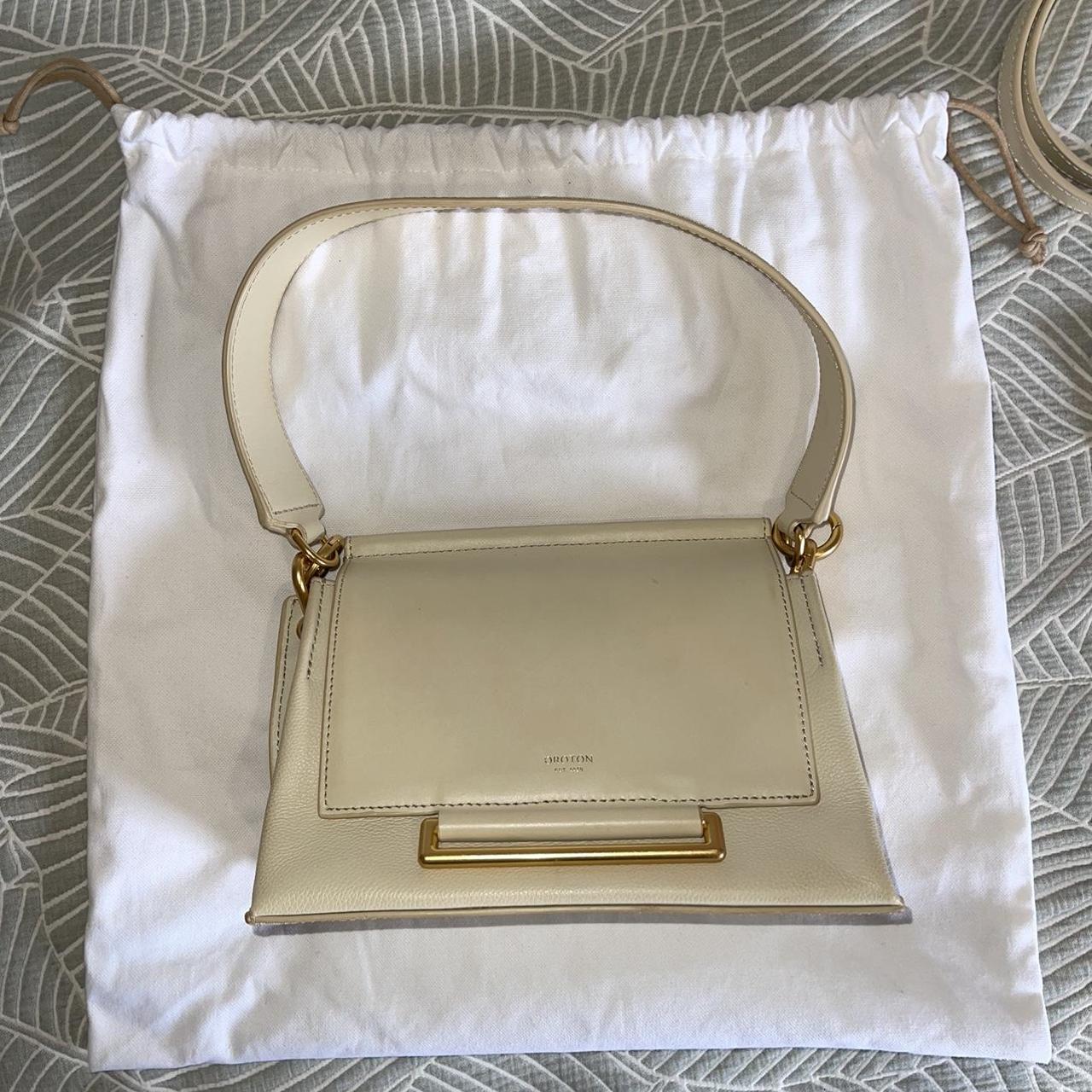 Oroton Elm small leather shoulder bag - ivory Worn... - Depop