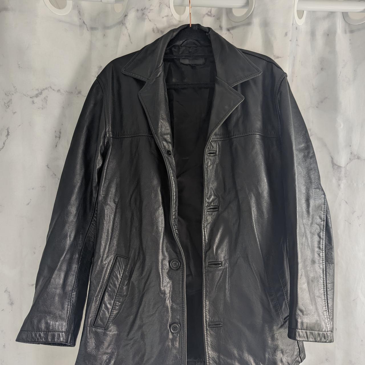 Black Leather Jacket - 90s - Next Men's S/M OR... - Depop