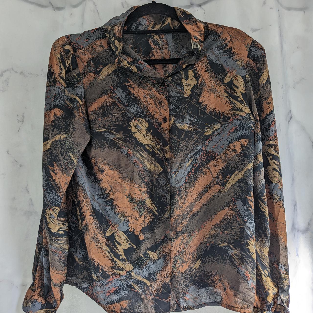 Vintage 80s Blouse • Eva Laurel New York long... Depop