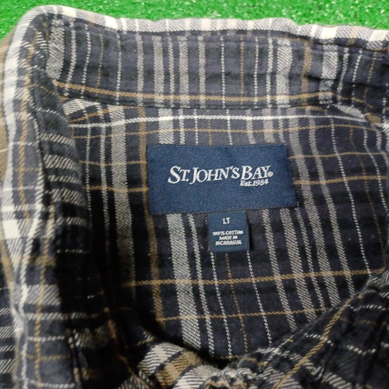 St Johns Bay Flannel Shirt Mens LT Tall Plaid Button... - Depop