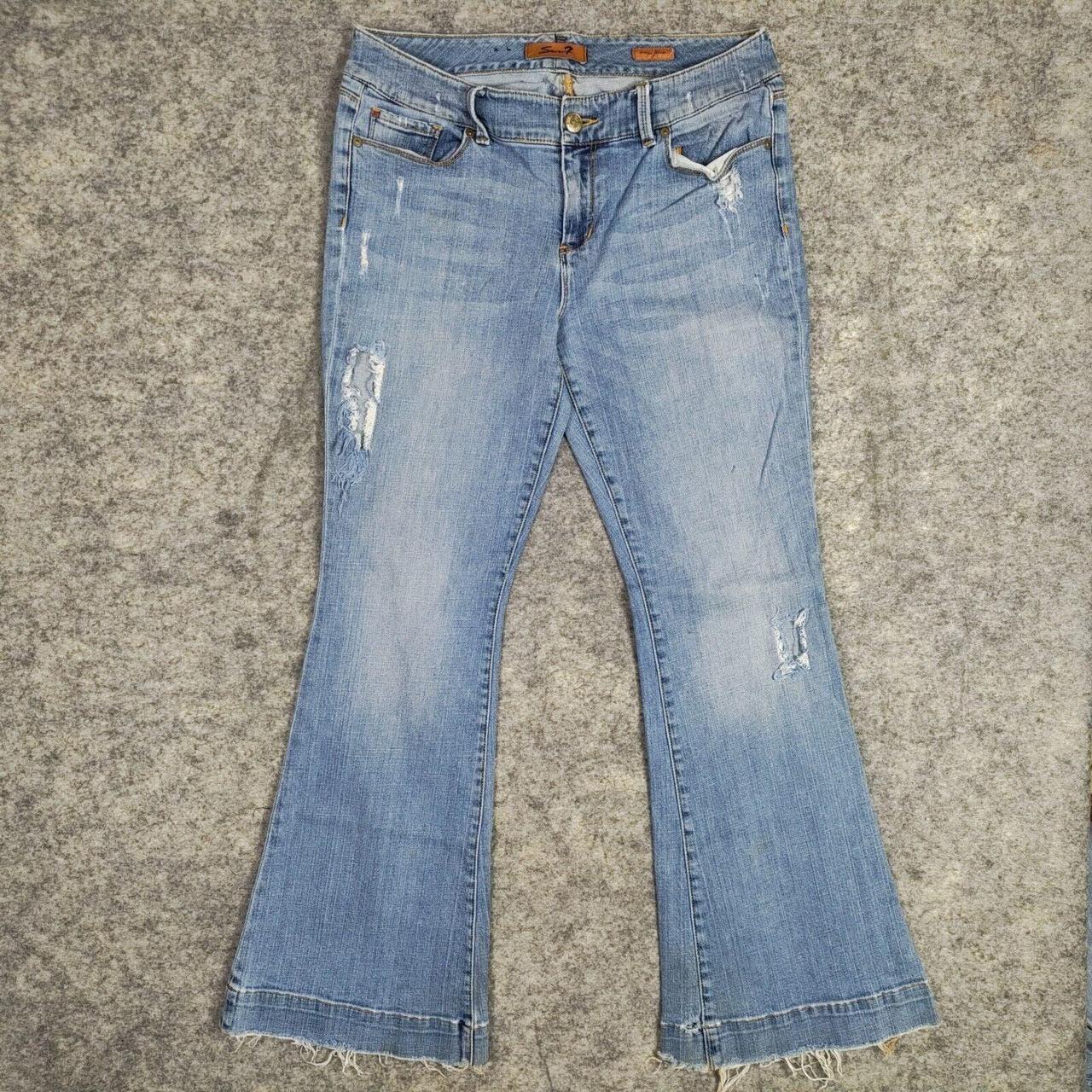 Seven7 jeans 5 pocket stretch size 12 mid rise - Depop