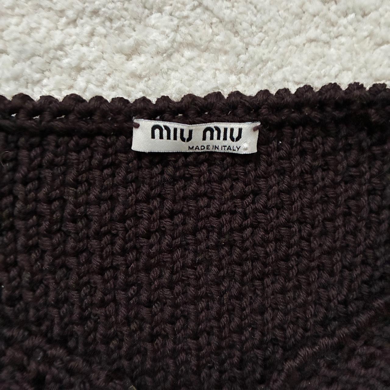 Miu Miu Women's Cardigan - Brown - S – Miu Miu cr… - image 3