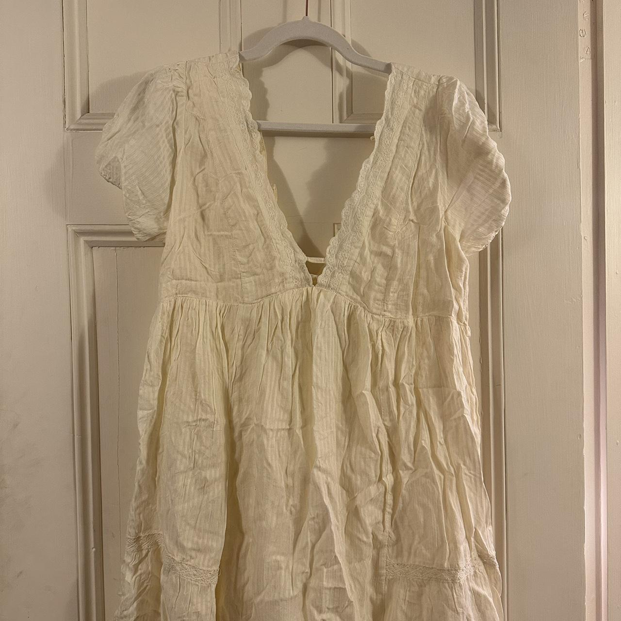 URBAN OUTFITTERS BABY DOLL DRESS WHITE a little... - Depop