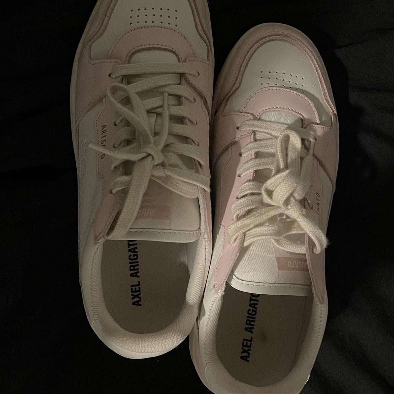 Axel arigato pink sneaker, almost new only worn twice - Depop