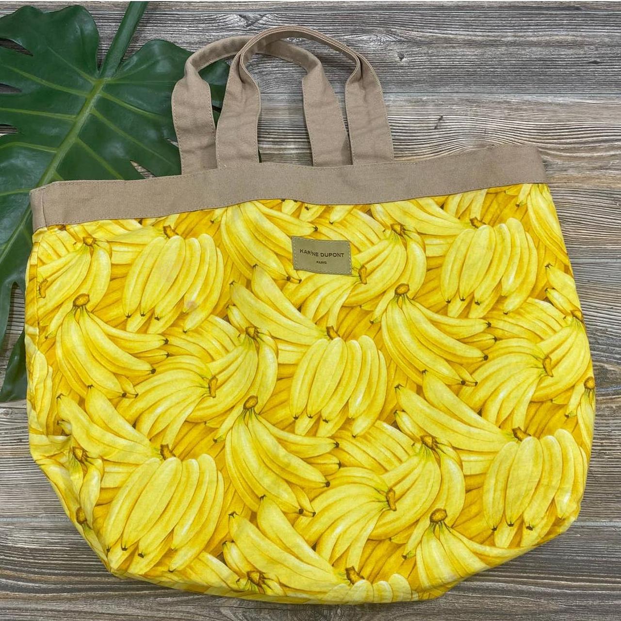 Karine Dupont banana canvas tote bag. Bananas print.... Depop
