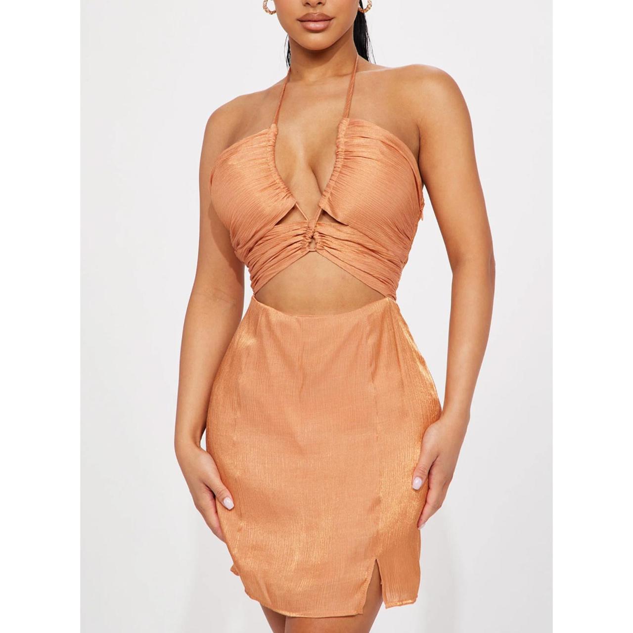 Fashion nova orange dress hotsell