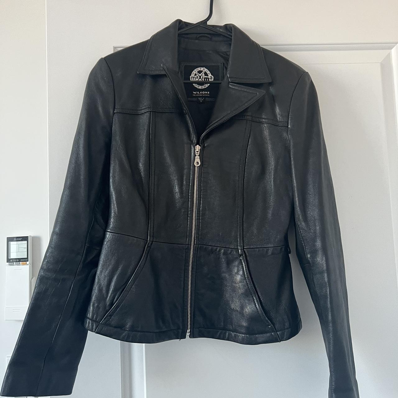 wilson leather jacket size small almost perfect... - Depop