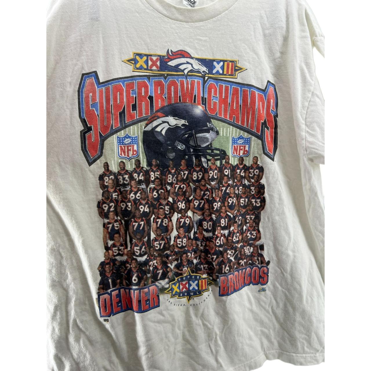 vintage 90s denver broncos superbowl t shirt crazy - Depop