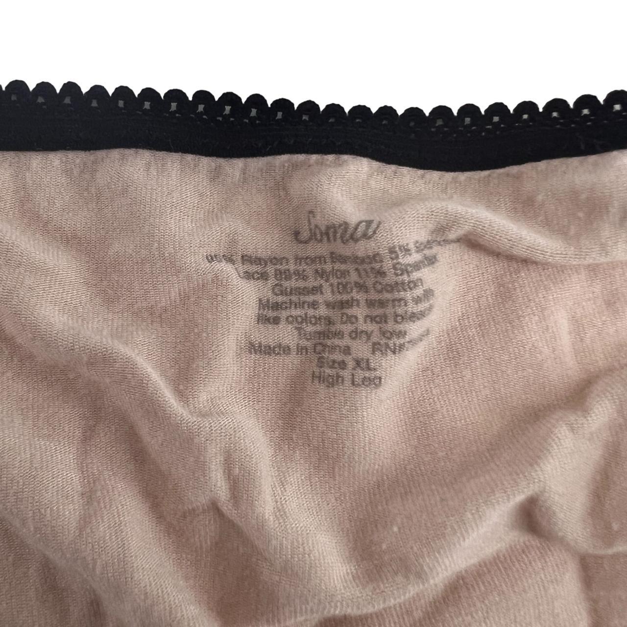 Soma Women's Cream and Black Panties Depop