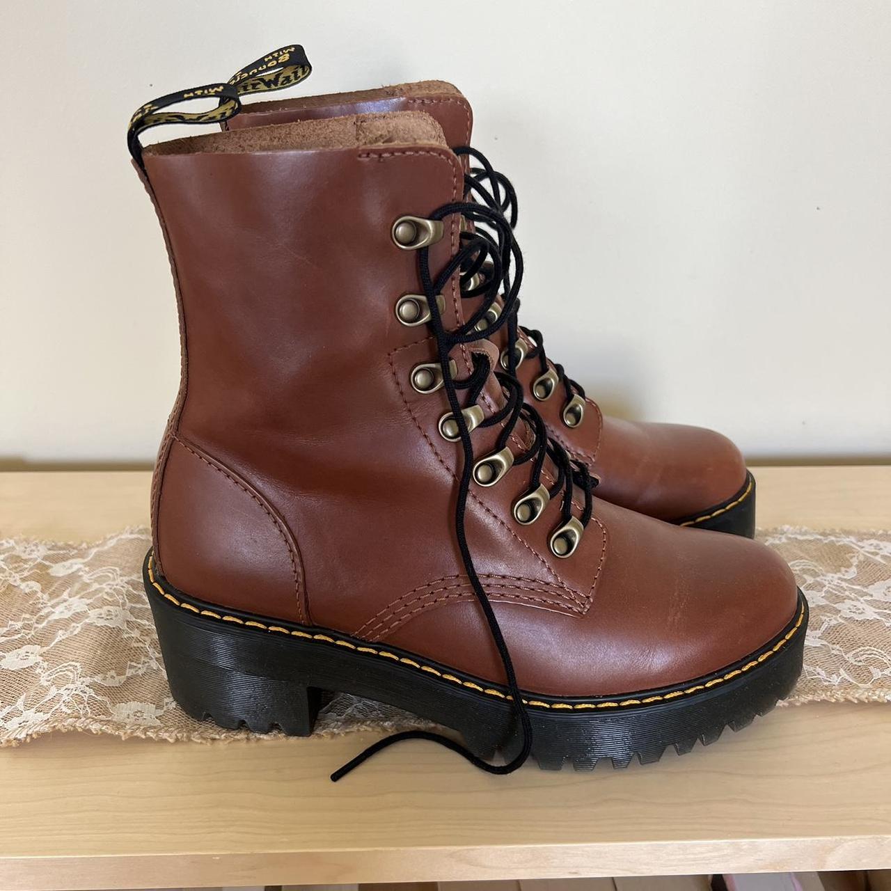 BRAND NEW Doc Martens lace up platform Leona boot in. Depop