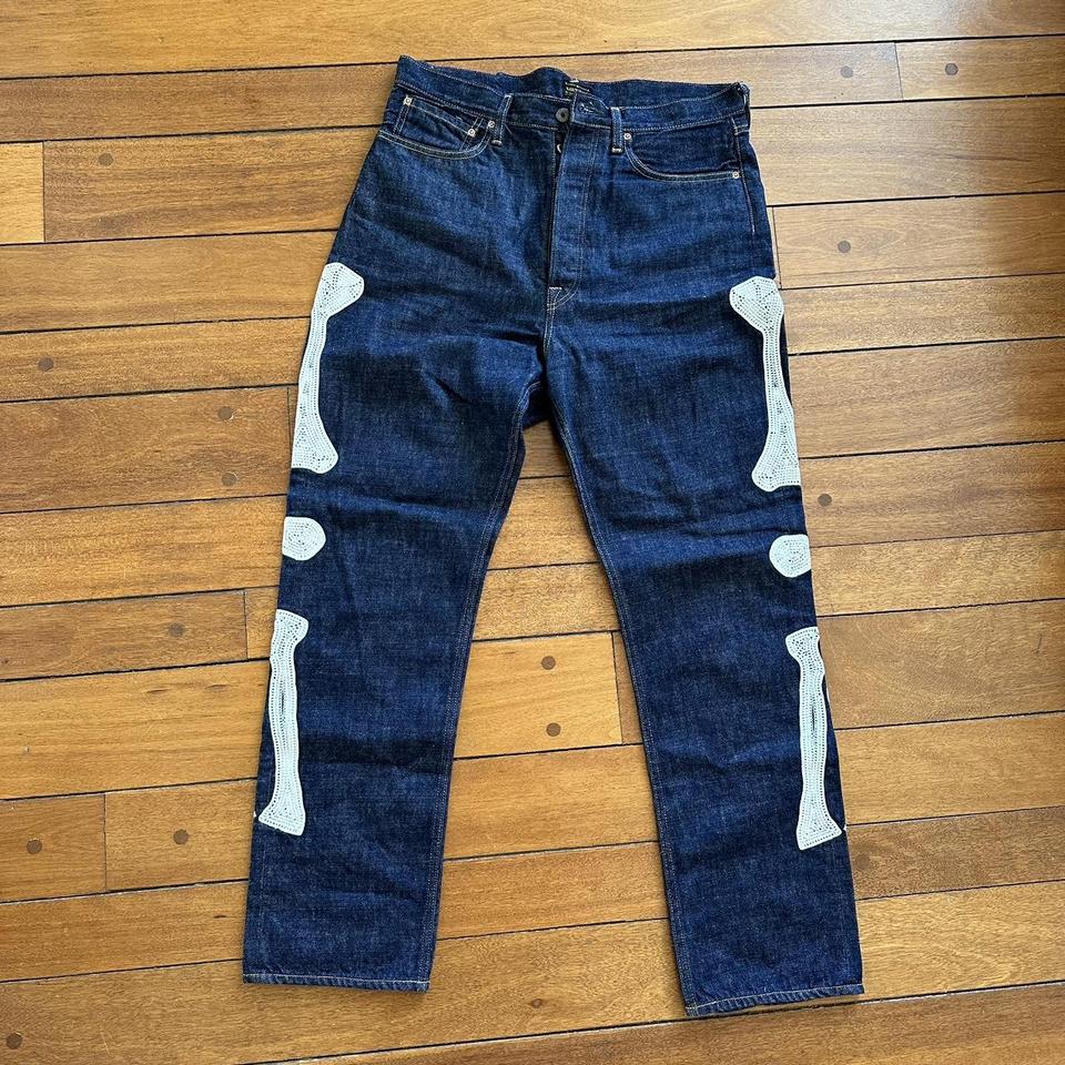 iconic kapital bone denim worn 1 or 2 times... - Depop